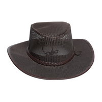 Chokore Chokore Mesh Cowboy Hat with Braided Belt (Dark Brown)