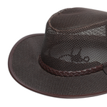 Chokore Chokore Mesh Cowboy Hat with Braided Belt (Dark Brown) 