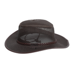 Chokore Chokore Mesh Cowboy Hat with Braided Belt (Dark Brown) 