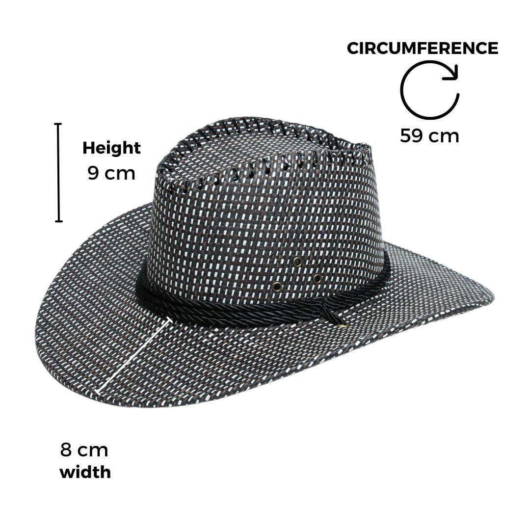 Chokore Western Sunshade Straw Cowboy Hat (Black)