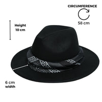 Chokore Chokore Boho Chic Fedora Hat (Black)