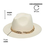 Chokore  Chokore Classic Fedora Hat with Stylish Chain Belt (Beige)