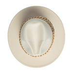 Chokore Chokore Classic Fedora Hat with Stylish Chain Belt (Beige) 