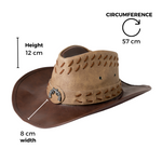 Chokore Chokore Handcrafted Straw Cowboy Hat with Bull Head Belt (Brown) Chokore Dual Colour Classic Cowboy Hat (Brown)