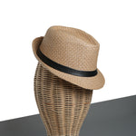 Chokore Chokore Basket Weave Straw Fedora Hat (Beige) 