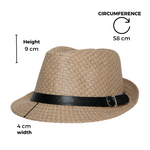 Chokore  Chokore Basket Weave Straw Fedora Hat (Beige)