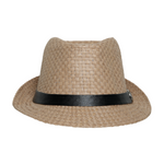 Chokore Chokore Basket Weave Straw Fedora Hat (Beige) 