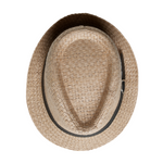 Chokore Chokore Basket Weave Straw Fedora Hat (Beige) 