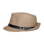 Chokore Chokore Basket Weave Straw Fedora Hat (Beige) 