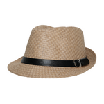 Chokore Chokore Basket Weave Straw Fedora Hat (Beige) 