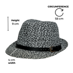 Chokore  Chokore Classic Straw Fedora Hat (Black & White)