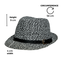 Chokore Chokore Classic Straw Fedora Hat (Black & White)