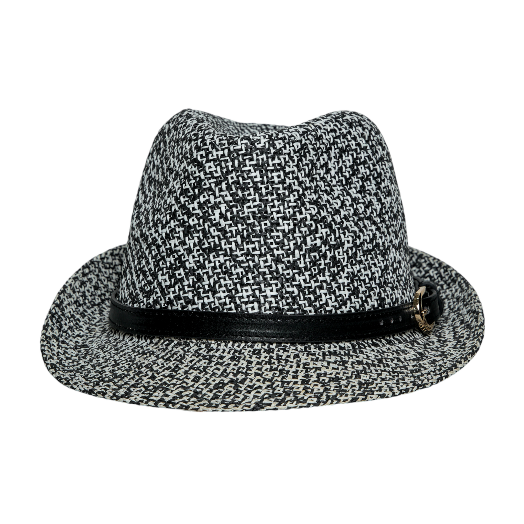 Chokore Classic Straw Fedora Hat (Black & White)