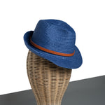 Chokore  Chokore Classic Jazz Straw Fedora Hat (Navy Blue)