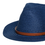 Chokore Chokore Classic Jazz Straw Fedora Hat (Navy Blue) 