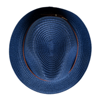 Chokore Chokore Classic Jazz Straw Fedora Hat (Navy Blue)