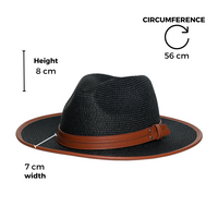 Chokore Chokore Minimal Straw Fedora Hat (Black)