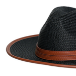 Chokore Chokore Minimal Straw Fedora Hat (Black) 