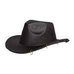 Chokore Chokore Leather Cowboy Hat with Metal Ring Details (Dark Brown) 