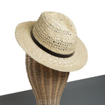 Chokore Chokore Woven Straw Fedora Hat (Beige) 