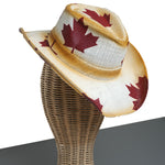 Chokore Chokore Maple Leaf Handcrafted Straw Cowboy Hat (Camel) 