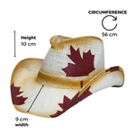 Chokore Chokore Handcrafted Straw Cowboy Hat with American Flag Detail (Beige) Chokore Maple Leaf Handcrafted Straw Cowboy Hat (Camel)