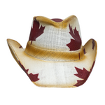 Chokore Chokore Maple Leaf Handcrafted Straw Cowboy Hat (Camel) 