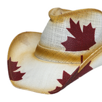 Chokore Chokore Maple Leaf Handcrafted Straw Cowboy Hat (Camel) 