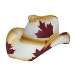 Chokore Chokore Maple Leaf Handcrafted Straw Cowboy Hat (Camel) 