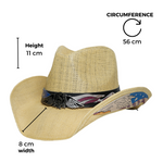 Chokore Chokore Maple Leaf Handcrafted Straw Cowboy Hat (Camel) Chokore Handcrafted Straw Cowboy Hat with American Flag Detail (Beige)