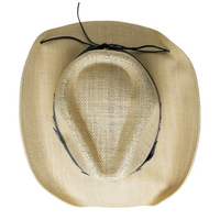 Chokore Chokore Handcrafted Straw Cowboy Hat with American Flag Detail (Beige)