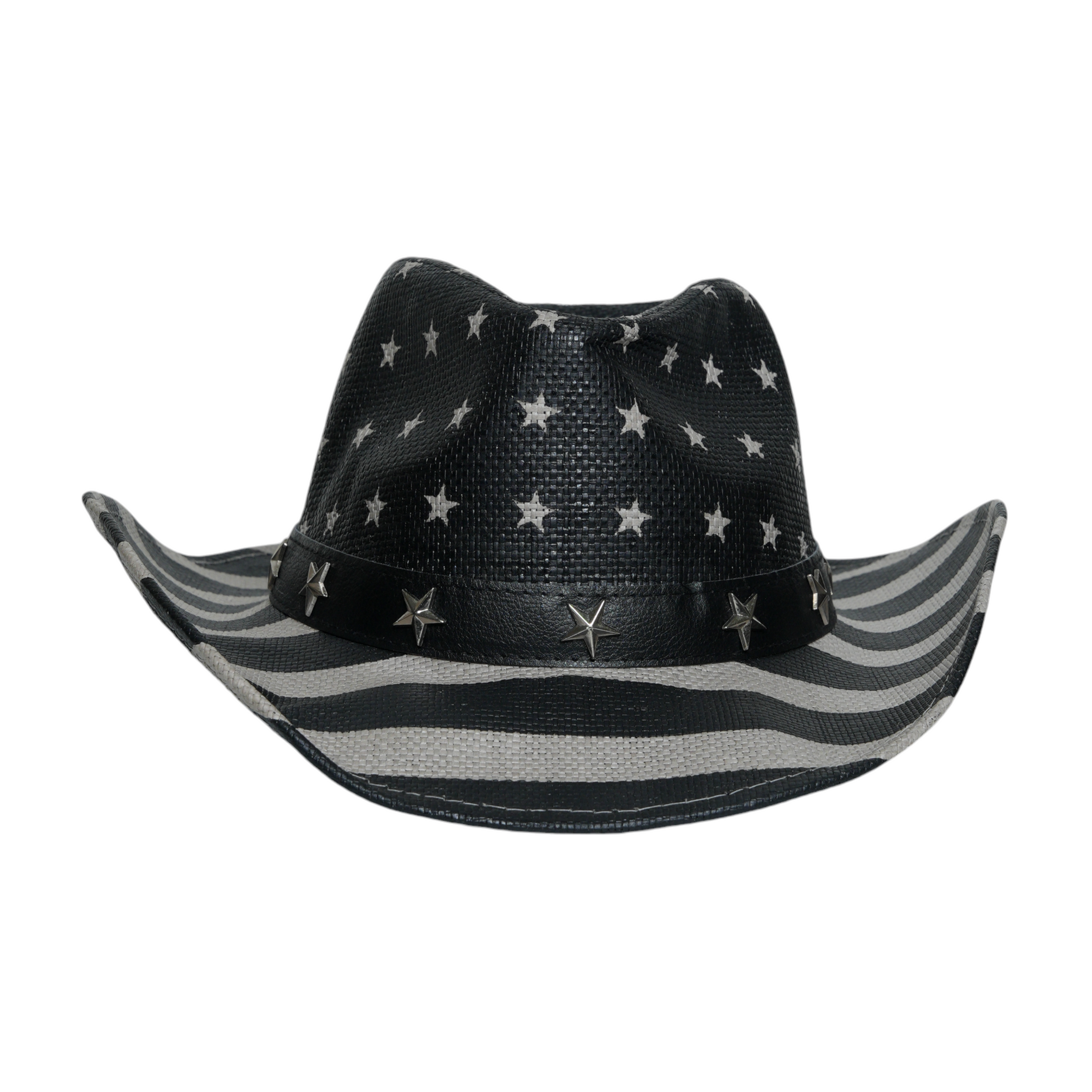 Chokore American Print Handcrafted Straw Cowboy Hat (Grey)