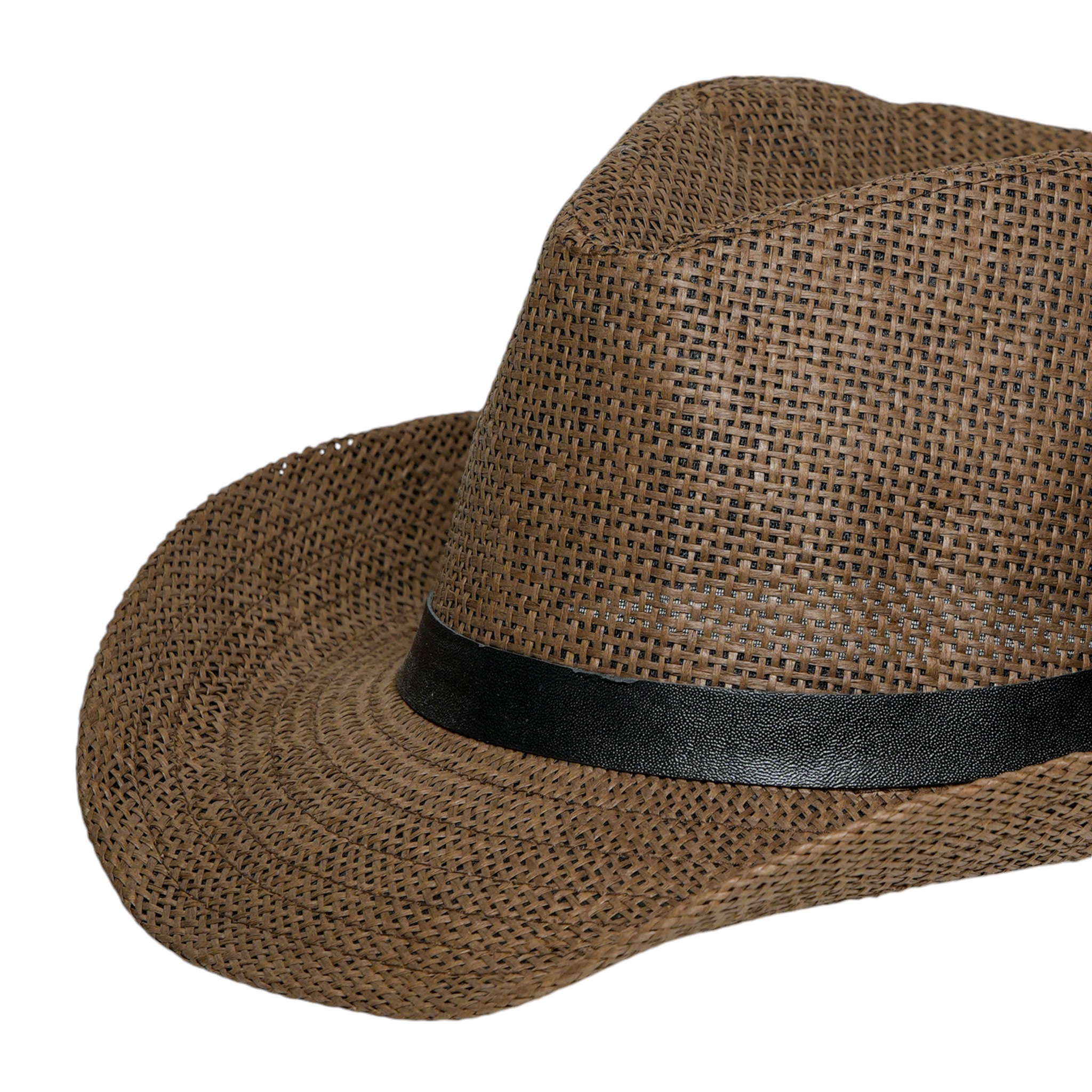 Chokore Sunshade Straw Fedora Hat (Brown)