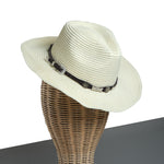 Chokore Chokore Basket Weave Straw Fedora Hat (Beige) Chokore Summer Straw Hat with Buckle Belt (Off White)