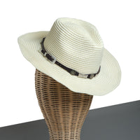 Chokore Chokore Summer Straw Hat with Buckle Belt (Off White)