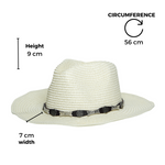 Chokore Chokore Basket Weave Straw Fedora Hat (Beige) Chokore Summer Straw Hat with Buckle Belt (Off White)