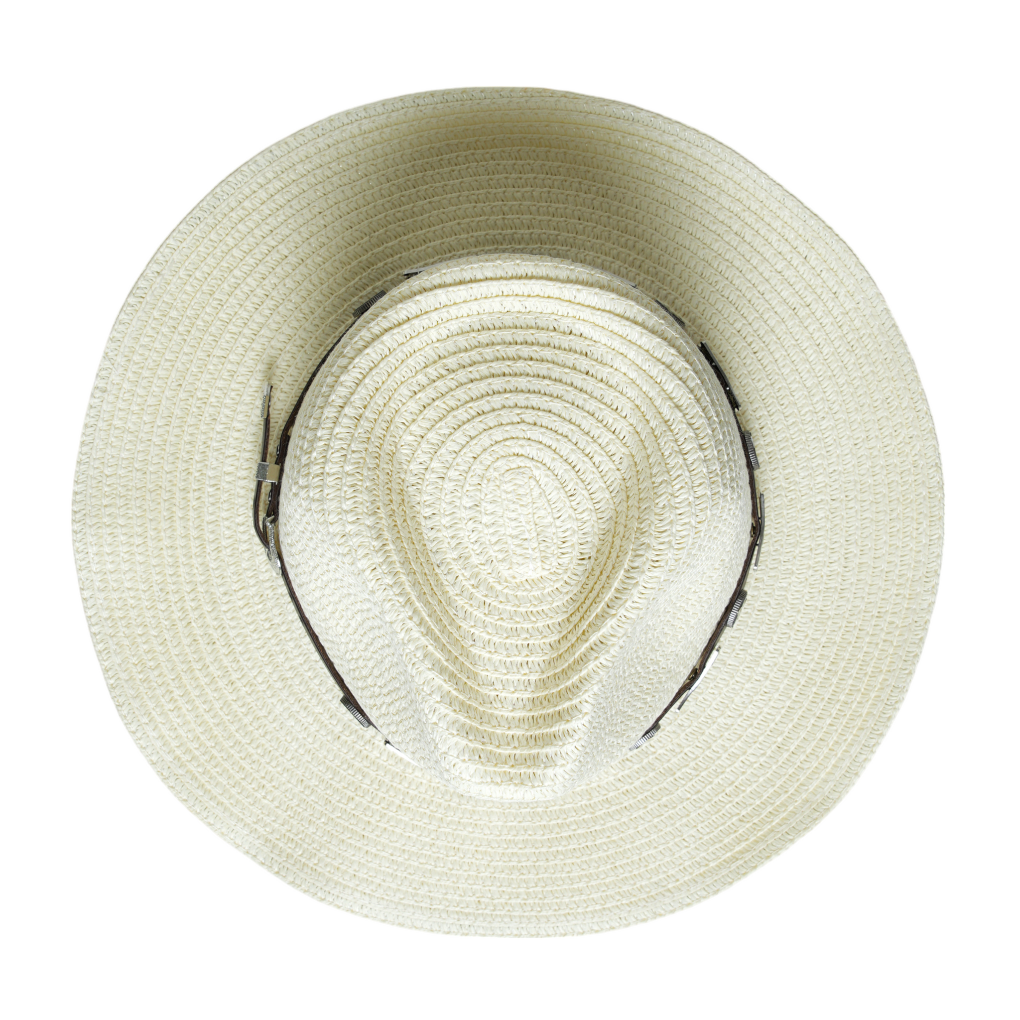 Chokore Summer Straw Hat with Buckle Belt (Off White)