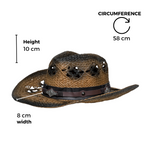 Chokore Chokore Summer Straw Hat with Buckle Belt (Off White) Chokore Rustic Straw Cowboy Hat (Dark Brown)