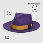 Chokore  Chokore Urban Glam Fedora Hat with Bowtie Detail (Purple)