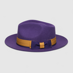 Chokore Chokore Urban Glam Fedora Hat with Bowtie Detail (Purple) 