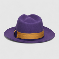 Chokore Chokore Urban Glam Fedora Hat with Bowtie Detail (Purple)