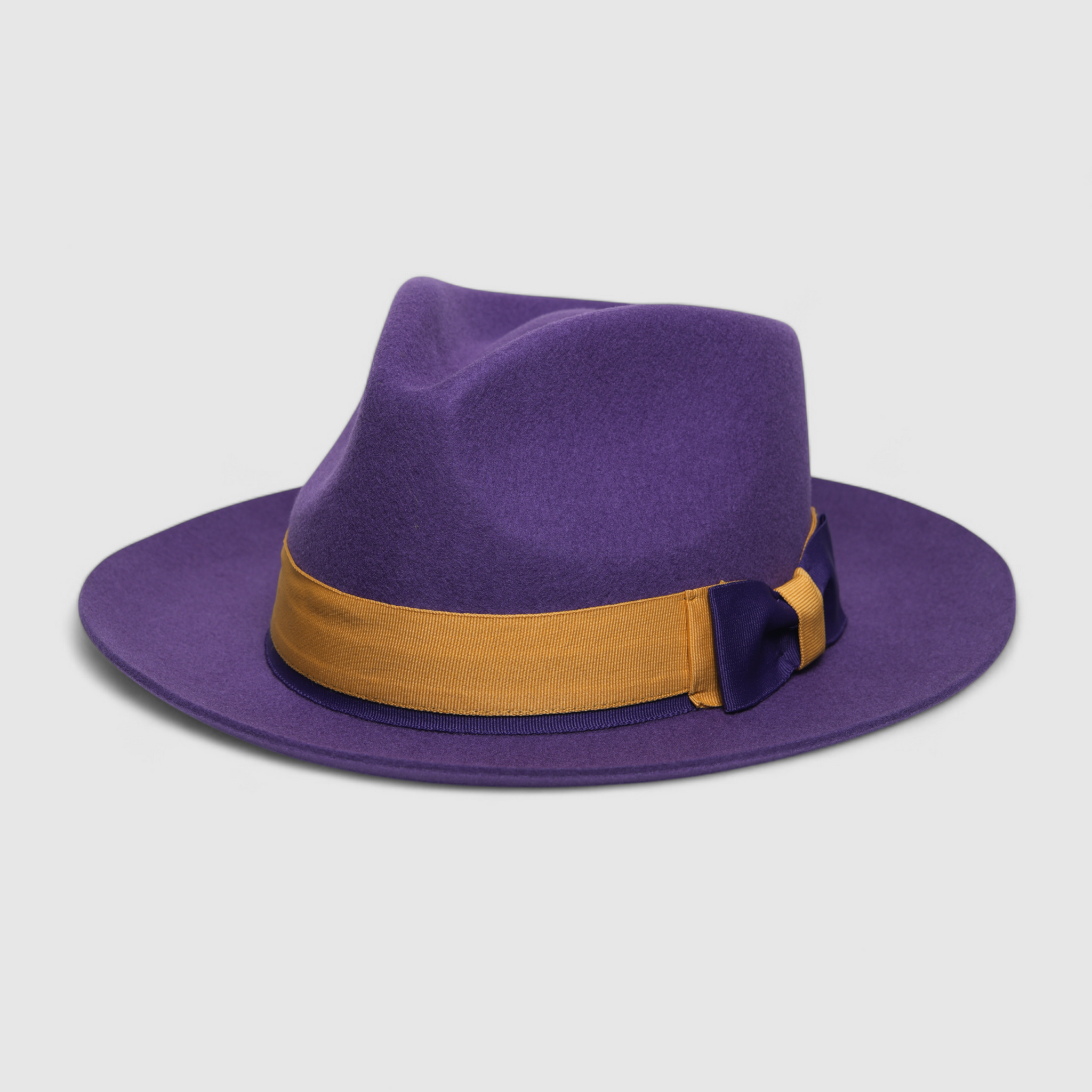 Chokore Urban Glam Fedora Hat with Bowtie Detail (Purple)