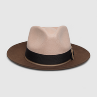 Chokore Chokore Urban Glam Fedora Hat with Bowtie Detail (Beige)