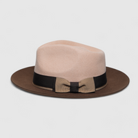 Chokore Chokore Urban Glam Fedora Hat with Bowtie Detail (Beige)