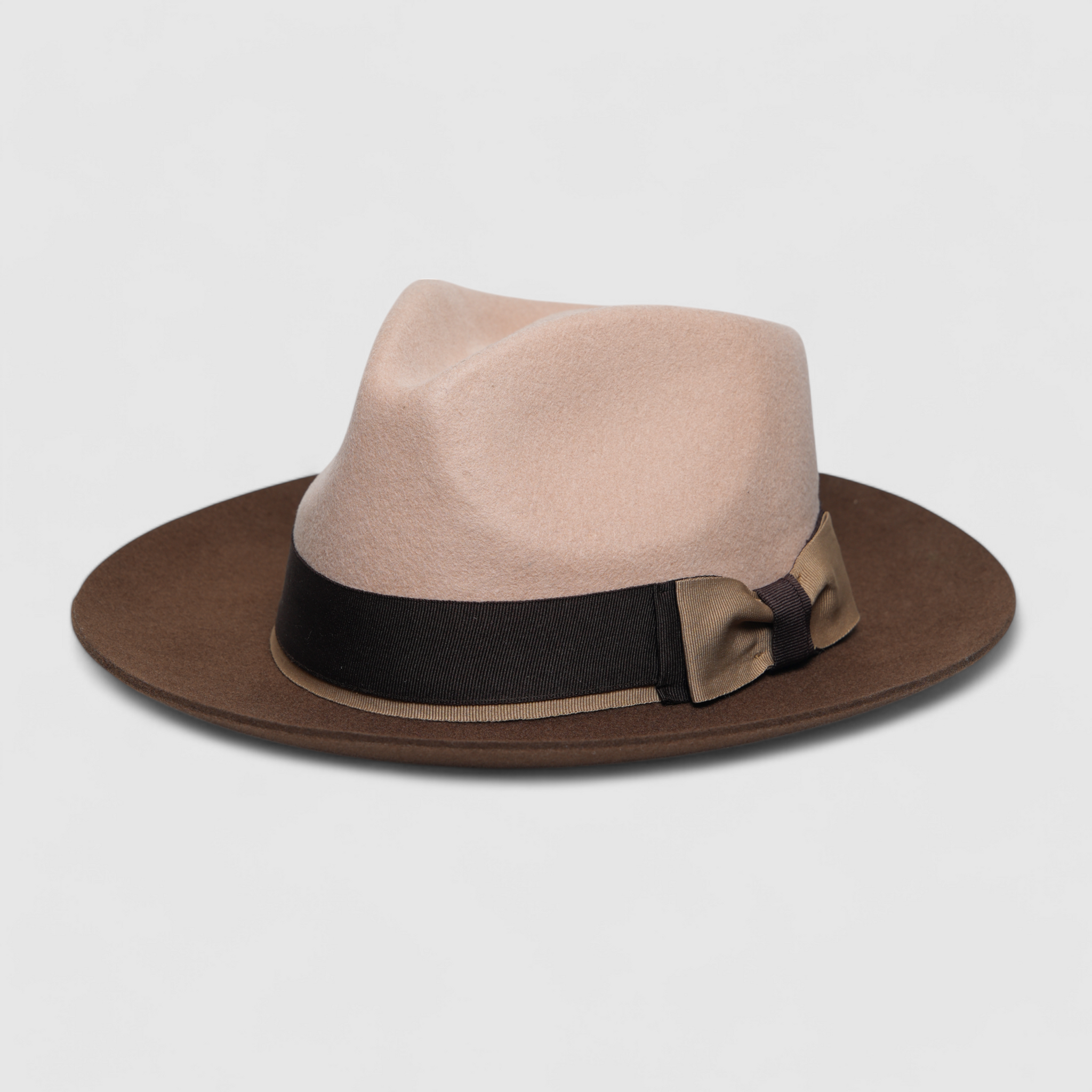 Chokore Urban Glam Fedora Hat with Bowtie Detail (Beige)