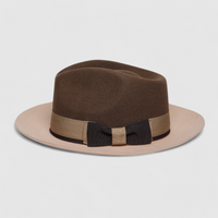 Chokore Chokore Urban Glam Fedora Hat with Bowtie Detail (Brown)