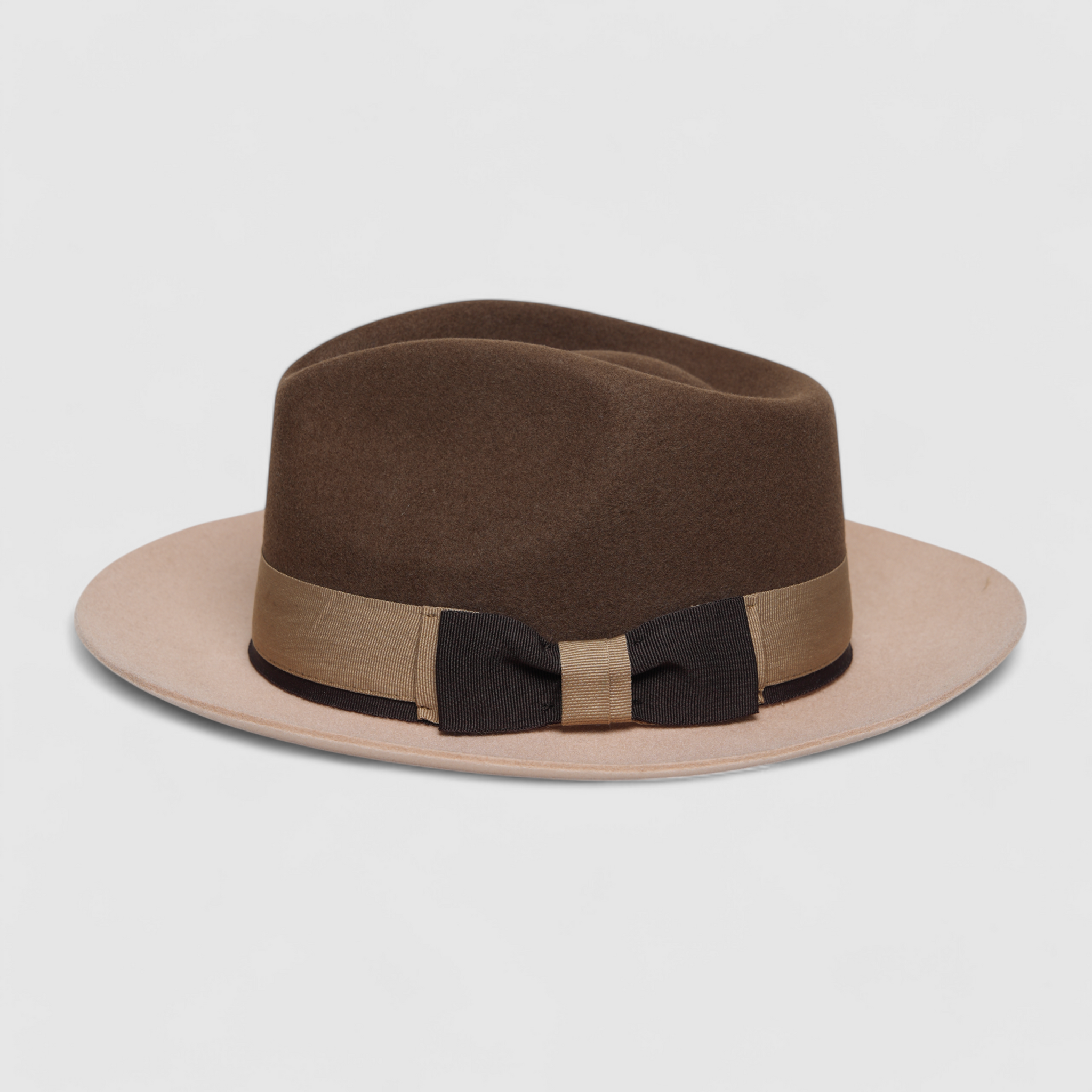 Chokore Urban Glam Fedora Hat with Bowtie Detail (Brown)