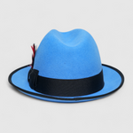 Chokore Chokore Classic Bluebird Fedora Hat with Feather Detail (Sky Blue) 