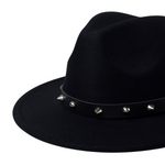 Chokore Chokore Fedora Hat with Spiked Leather Band (Black) 