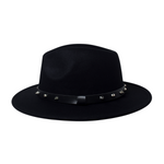 Chokore Chokore Fedora Hat with Spiked Leather Band (Black) 